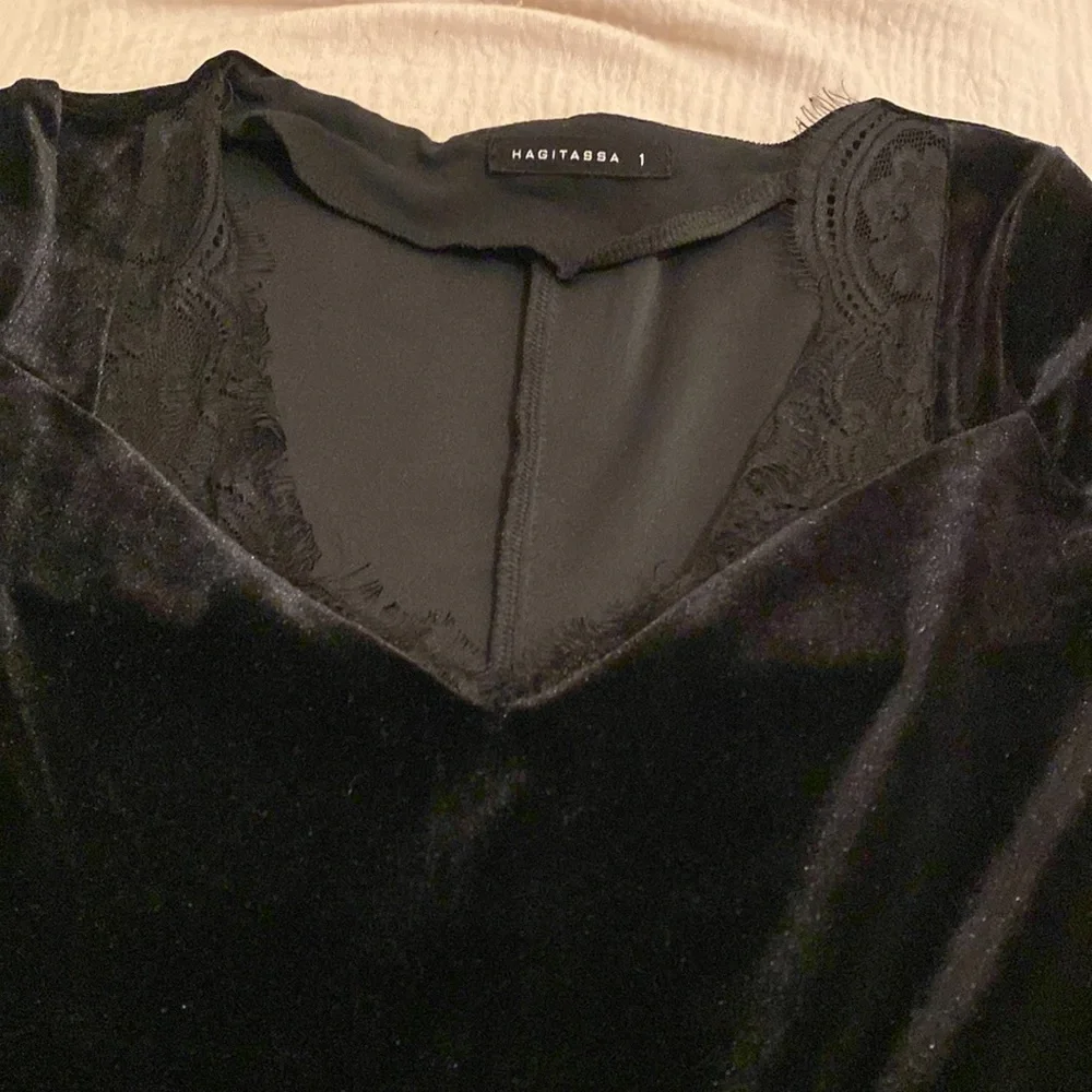 HAGITASSA Elegant Black Velvet Dress. Size 1